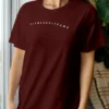 Fitnesss fitfame unisex Merch Tshirt Maroon women standing near window