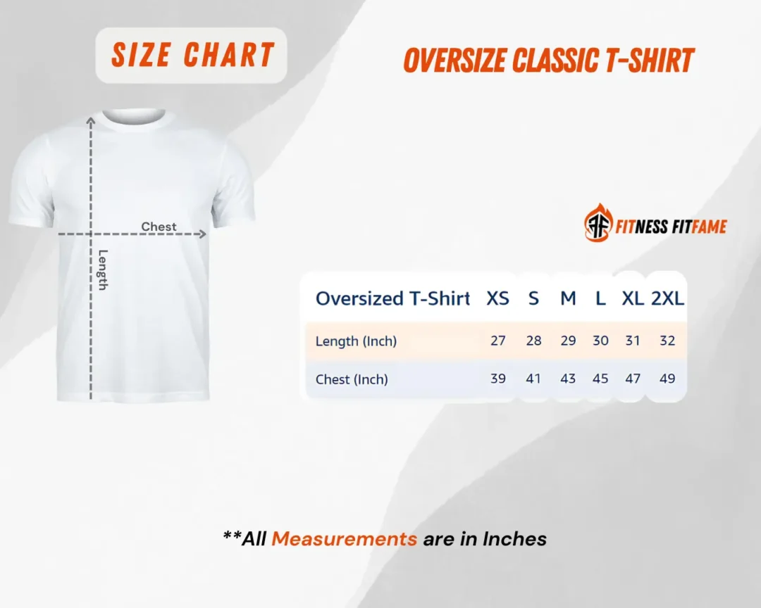 Size Chart Oversize Classic T-shirt