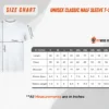 Size Chart Unisex Classic Half Sleeve T-shirt