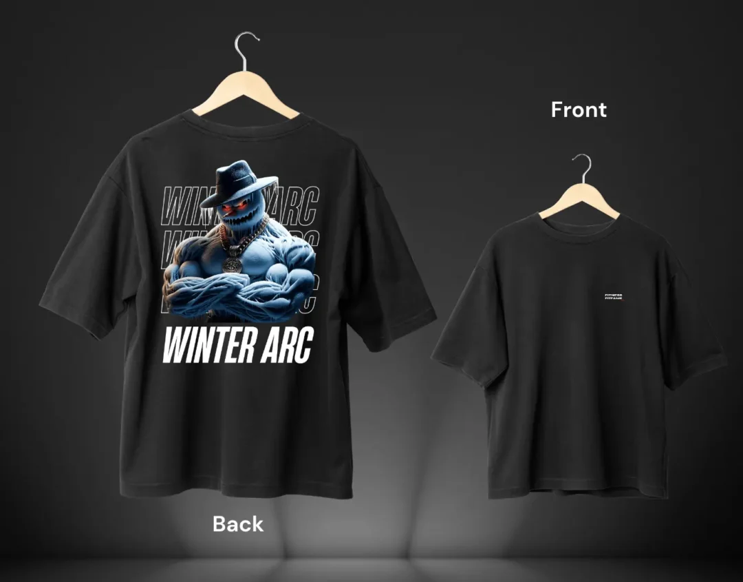 Winter Arc Premium t shirt Mockup back front snowman design AI Design