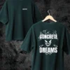 Concrete Dreams design Petrol Blue color in back front both side