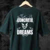 Concrete Dreams design Petrol Blue color in back side