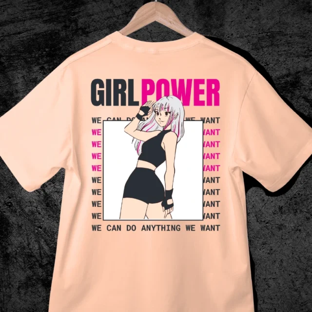 Girl Power design Peach color in back side Display