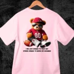 Teddy Bear Design light baby pink color in back side print