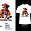 Teddy Bear Design on back side tshirt display