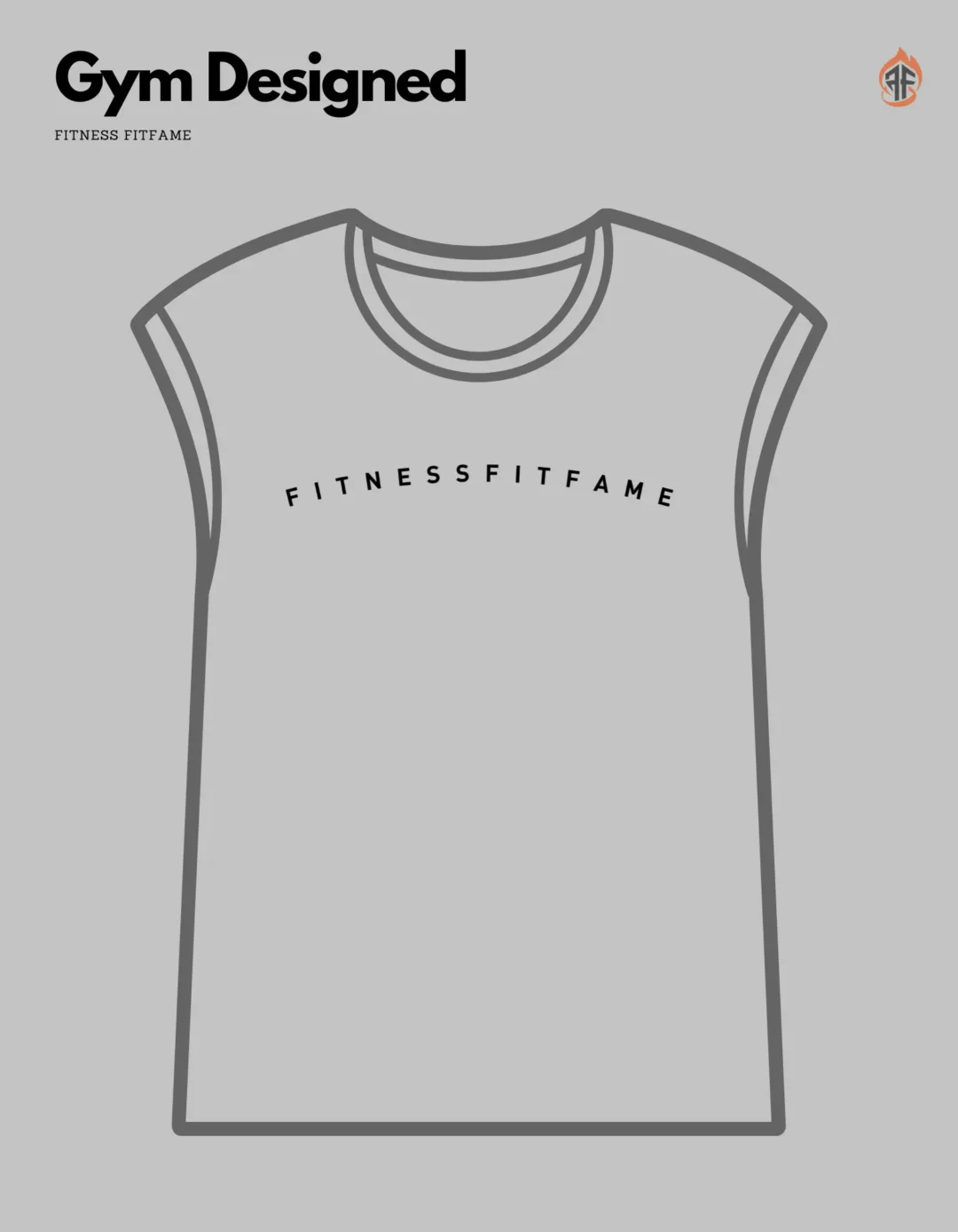 Grey Melange Sleeveless Gym T-Shirt - Fitness Fitfame Branded