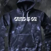 grind is on Blue Hoodie acid wash