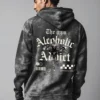 the gym alcoholic addict acid wash back side hoodie